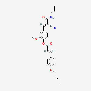 molecular formula C27H28N2O5 B7748899 [4-[(E)-2-cyano-3-oxo-3-(prop-2-enylamino)prop-1-enyl]-2-methoxyphenyl] (E)-3-(4-butoxyphenyl)prop-2-enoate 