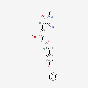 molecular formula C30H26N2O5 B7748906 (E)-4-((E)-3-(allylamino)-2-cyano-3-oxoprop-1-en-1-yl)-2-methoxyphenyl 3-(4-(benzyloxy)phenyl)acrylate 