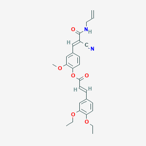 molecular formula C27H28N2O6 B7748911 [4-[(E)-2-cyano-3-oxo-3-(prop-2-enylamino)prop-1-enyl]-2-methoxyphenyl] (E)-3-(3,4-diethoxyphenyl)prop-2-enoate 