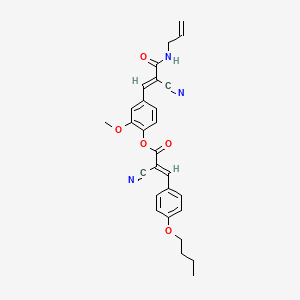 molecular formula C28H27N3O5 B7748917 [4-[(E)-2-cyano-3-oxo-3-(prop-2-enylamino)prop-1-enyl]-2-methoxyphenyl] (E)-3-(4-butoxyphenyl)-2-cyanoprop-2-enoate 