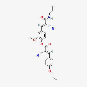 molecular formula C27H25N3O5 B7748919 [4-[(E)-2-cyano-3-oxo-3-(prop-2-enylamino)prop-1-enyl]-2-methoxyphenyl] (E)-2-cyano-3-(4-propoxyphenyl)prop-2-enoate 