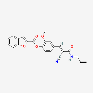 (E)-4-(3-(allylamino)-2-cyano-3-oxoprop-1-en-1-yl)-2-methoxyphenyl benzofuran-2-carboxylate