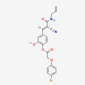 [4-[(E)-2-cyano-3-oxo-3-(prop-2-enylamino)prop-1-enyl]-2-methoxyphenyl] 2-(4-bromophenoxy)acetate