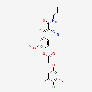 molecular formula C24H23ClN2O5 B7748944 [4-[(E)-2-cyano-3-oxo-3-(prop-2-enylamino)prop-1-enyl]-2-methoxyphenyl] 2-(4-chloro-3,5-dimethylphenoxy)acetate 