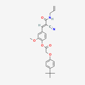 (E)-4-(3-(allylamino)-2-cyano-3-oxoprop-1-en-1-yl)-2-methoxyphenyl 2-(4-(tert-butyl)phenoxy)acetate
