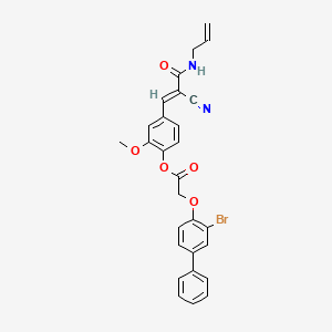 molecular formula C28H23BrN2O5 B7748949 (E)-4-(3-(allylamino)-2-cyano-3-oxoprop-1-en-1-yl)-2-methoxyphenyl 2-((3-bromo-[1,1'-biphenyl]-4-yl)oxy)acetate 