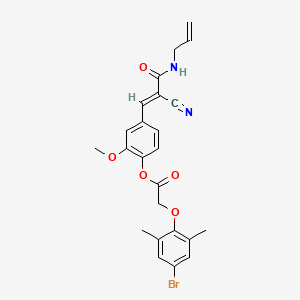 [4-[(E)-2-cyano-3-oxo-3-(prop-2-enylamino)prop-1-enyl]-2-methoxyphenyl] 2-(4-bromo-2,6-dimethylphenoxy)acetate