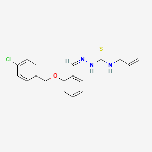 molecular formula C18H18ClN3OS B7749013 (1Z,N'Z)-N-allyl-N'-(2-((4-chlorobenzyl)oxy)benzylidene)carbamohydrazonothioic acid 