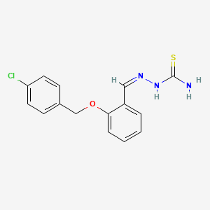 molecular formula C15H14ClN3OS B7749020 (Z)-2-(2-((4-chlorobenzyl)oxy)benzylidene)hydrazinecarbimidothioic acid 
