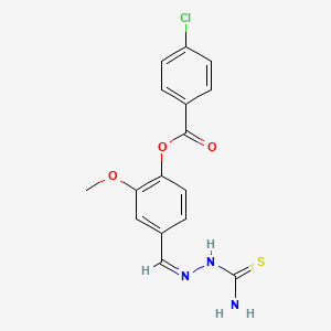 molecular formula C16H14ClN3O3S B7749101 [4-[(Z)-(carbamothioylhydrazinylidene)methyl]-2-methoxyphenyl] 4-chlorobenzoate 