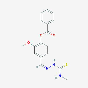 molecular formula C17H17N3O3S B7749114 [2-methoxy-4-[(Z)-(methylcarbamothioylhydrazinylidene)methyl]phenyl] benzoate 