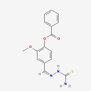 molecular formula C16H15N3O3S B7749121 (1Z,N'Z)-N'-(4-(benzoyloxy)-3-methoxybenzylidene)carbamohydrazonothioic acid 