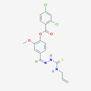 molecular formula C19H17Cl2N3O3S B7749160 [2-methoxy-4-[(Z)-(prop-2-enylcarbamothioylhydrazinylidene)methyl]phenyl] 2,4-dichlorobenzoate 