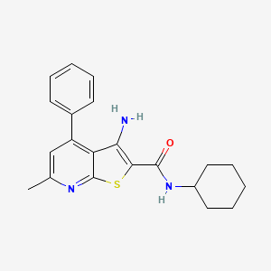 3-amino-N-cyclohexyl-6-methyl-4-phenylthieno[2,3-b]pyridine-2-carboxamide
