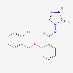 molecular formula C16H13ClN4OS B7749178 (E)-4-((2-((2-chlorobenzyl)oxy)benzylidene)amino)-4H-1,2,4-triazole-3-thiol 