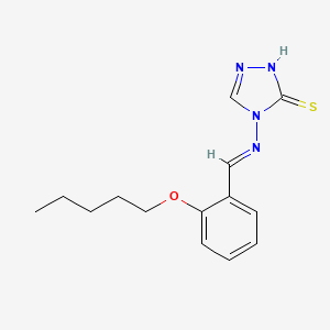 molecular formula C14H18N4OS B7749205 (E)-4-((2-(pentyloxy)benzylidene)amino)-4H-1,2,4-triazole-3-thiol 