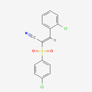 molecular formula C15H9Cl2NO2S B7749212 Propenenitrile, 3-(2-chlorophenyl)-2-(4-chlorophenylsulfonyl)- 