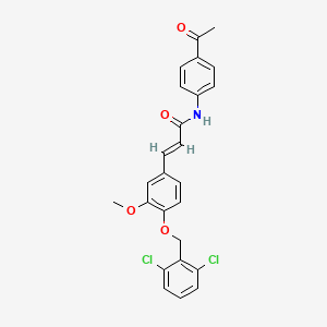 molecular formula C25H21Cl2NO4 B7749293 (E)-N-(4-acetylphenyl)-3-(4-((2,6-dichlorobenzyl)oxy)-3-methoxyphenyl)acrylamide 