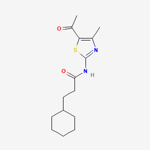 molecular formula C15H22N2O2S B7749296 N-(5-acetyl-4-methyl-1,3-thiazol-2-yl)-3-cyclohexylpropanamide 