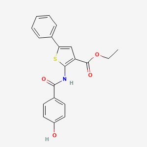 molecular formula C20H17NO4S B7749304 Ethyl 2-(4-hydroxybenzamido)-5-phenylthiophene-3-carboxylate 