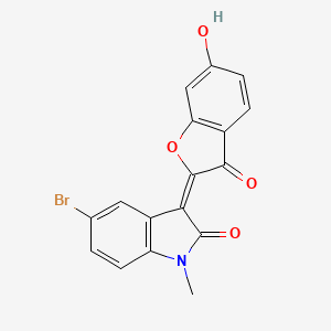 molecular formula C17H10BrNO4 B7749335 (3E)-5-bromo-3-(6-hydroxy-3-oxo-1-benzofuran-2-ylidene)-1-methylindol-2-one 