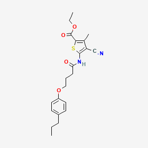molecular formula C22H26N2O4S B7749343 Ethyl 4-cyano-3-methyl-5-[4-(4-propylphenoxy)butanoylamino]thiophene-2-carboxylate 