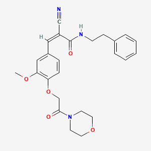 molecular formula C25H27N3O5 B7749349 (Z)-2-cyano-3-[3-methoxy-4-(2-morpholin-4-yl-2-oxoethoxy)phenyl]-N-(2-phenylethyl)prop-2-enamide 