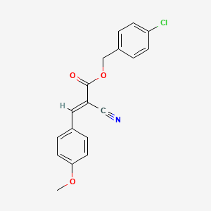 molecular formula C18H14ClNO3 B7749352 (4-chlorophenyl)methyl (E)-2-cyano-3-(4-methoxyphenyl)prop-2-enoate 