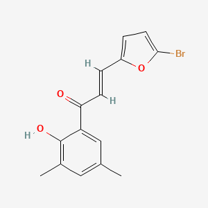 molecular formula C15H13BrO3 B7749387 (E)-3-(5-bromofuran-2-yl)-1-(2-hydroxy-3,5-dimethylphenyl)prop-2-en-1-one 