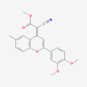 molecular formula C22H19NO5 B7749424 methyl (2Z)-2-cyano-2-[2-(3,4-dimethoxyphenyl)-6-methylchromen-4-ylidene]acetate 