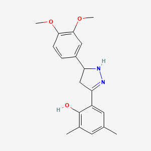 molecular formula C19H22N2O3 B7749444 2-[5-(3,4-dimethoxyphenyl)-4,5-dihydro-1H-pyrazol-3-yl]-4,6-dimethylphenol 