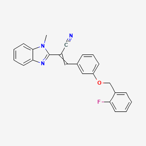 molecular formula C24H18FN3O B7749466 3-(3-((2-fluorobenzyl)oxy)phenyl)-2-(1-methyl-1H-benzo[d]imidazol-2-yl)acrylonitrile 