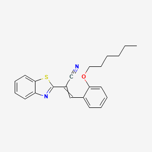 molecular formula C22H22N2OS B7749478 2-(1,3-Benzothiazol-2-yl)-3-(2-hexoxyphenyl)prop-2-enenitrile 