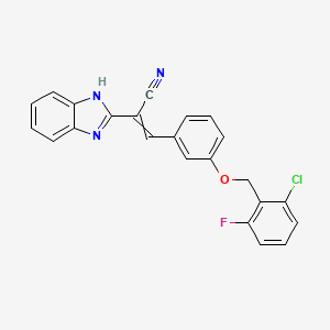 molecular formula C23H15ClFN3O B7749506 2-(1H-benzo[d]imidazol-2-yl)-3-(3-((2-chloro-6-fluorobenzyl)oxy)phenyl)acrylonitrile 
