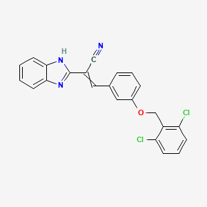 molecular formula C23H15Cl2N3O B7749510 2-(1H-benzimidazol-2-yl)-3-[3-[(2,6-dichlorophenyl)methoxy]phenyl]prop-2-enenitrile 