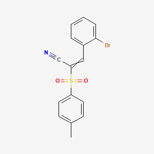 molecular formula C16H12BrNO2S B7749520 3-(2-Bromophenyl)-2-(4-methylbenzenesulfonyl)prop-2-enenitrile 