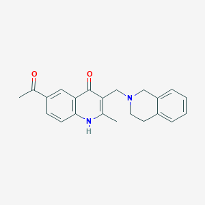 molecular formula C22H22N2O2 B7749541 6-acetyl-3-(3,4-dihydro-1H-isoquinolin-2-ylmethyl)-2-methyl-1H-quinolin-4-one 