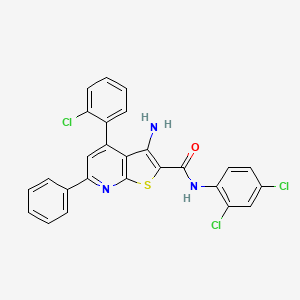 molecular formula C26H16Cl3N3OS B7749543 3-amino-4-(2-chlorophenyl)-N-(2,4-dichlorophenyl)-6-phenylthieno[2,3-b]pyridine-2-carboxamide 