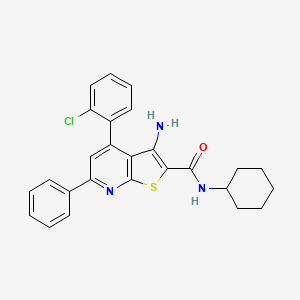 molecular formula C26H24ClN3OS B7749548 3-amino-4-(2-chlorophenyl)-N-cyclohexyl-6-phenylthieno[2,3-b]pyridine-2-carboxamide 
