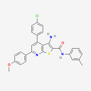 3-amino-4-(4-chlorophenyl)-6-(4-methoxyphenyl)-N-(3-methylphenyl)thieno[2,3-b]pyridine-2-carboxamide