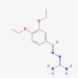molecular formula C12H18N4O2 B7749590 2-[(E)-(3,4-diethoxyphenyl)methylideneamino]guanidine CAS No. 5419-98-7