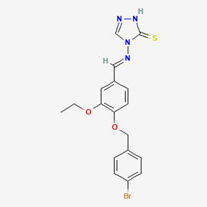 molecular formula C18H17BrN4O2S B7749620 4-[(E)-[4-[(4-bromophenyl)methoxy]-3-ethoxyphenyl]methylideneamino]-1H-1,2,4-triazole-5-thione 