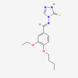 molecular formula C15H20N4O2S B7749624 4-[(E)-[(4-butoxy-3-ethoxyphenyl)methylidene]amino]-4H-1,2,4-triazole-3-thiol 