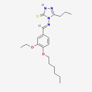 molecular formula C20H30N4O2S B7749626 4-[(E)-(3-ethoxy-4-hexoxyphenyl)methylideneamino]-3-propyl-1H-1,2,4-triazole-5-thione 