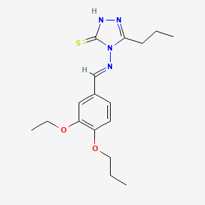 4-[(E)-[(3-ethoxy-4-propoxyphenyl)methylidene]amino]-5-propyl-4H-1,2,4-triazole-3-thiol