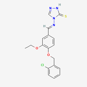 molecular formula C18H17ClN4O2S B7749632 4-[(E)-({4-[(2-chlorophenyl)methoxy]-3-ethoxyphenyl}methylidene)amino]-4H-1,2,4-triazole-3-thiol 