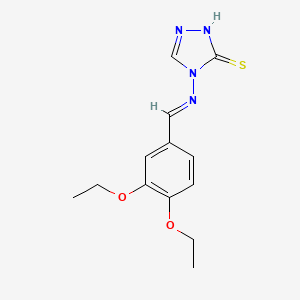 molecular formula C13H16N4O2S B7749633 4-[(E)-[(3,4-diethoxyphenyl)methylidene]amino]-4H-1,2,4-triazole-3-thiol 