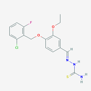 molecular formula C17H17ClFN3O2S B7749642 [(E)-[4-[(2-chloro-6-fluorophenyl)methoxy]-3-ethoxyphenyl]methylideneamino]thiourea 