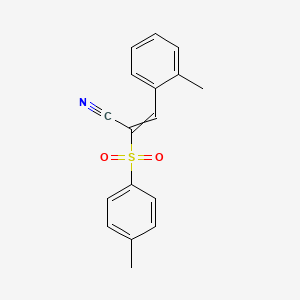 2-(4-Methylbenzenesulfonyl)-3-(2-methylphenyl)prop-2-enenitrile
