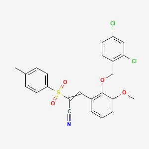 3-[2-[(2,4-Dichlorophenyl)methoxy]-3-methoxyphenyl]-2-(4-methylphenyl)sulfonylprop-2-enenitrile